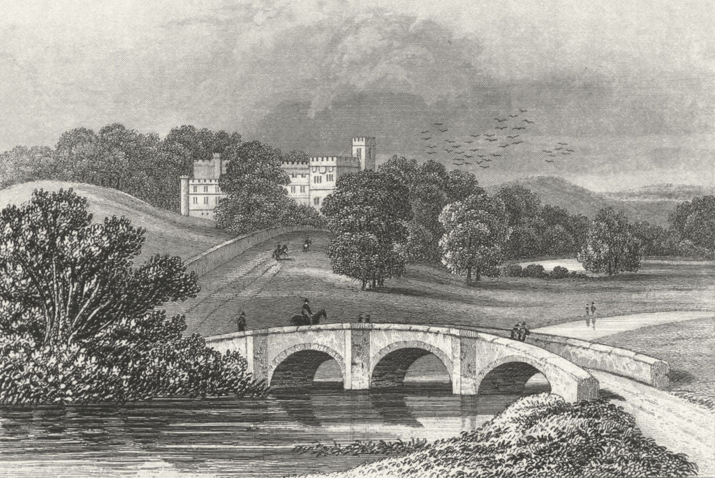 DERBYS. Haddon Hall, Derbyshire. DUGDALE c1840 old antique print picture
